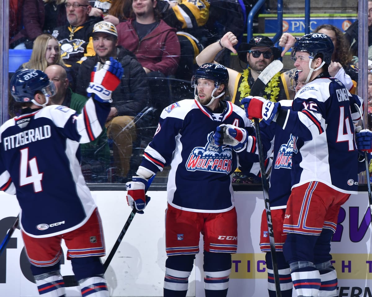 Berard, Chmelař Lead Wolf Pack to 4-3 Win Over Penguins