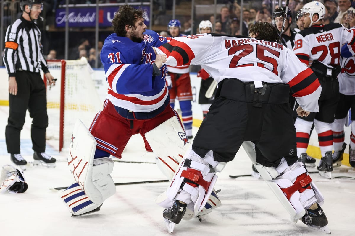 Rangers vs. Devils: Extra Effort and a Goalie Fight!