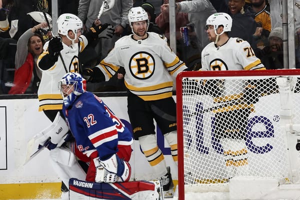 Recap: Rangers Routed 10-2 as Two Bruins Score Hat Tricks, Pastrnak Adds 6 Assists