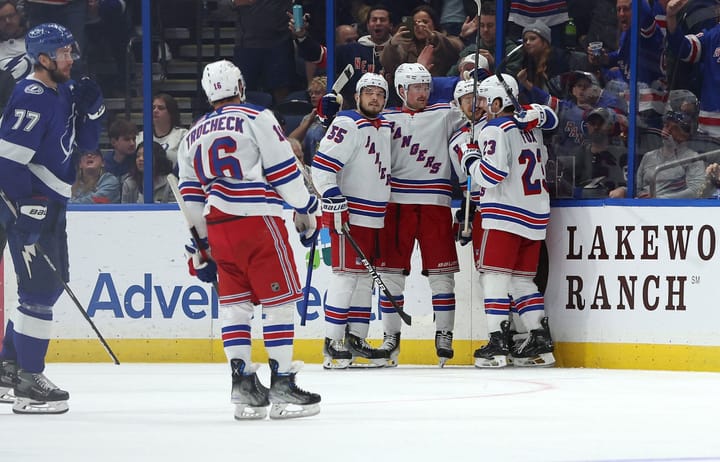 Panarin Hat Trick Powers Rangers to 5-1 Win Over Tampa
